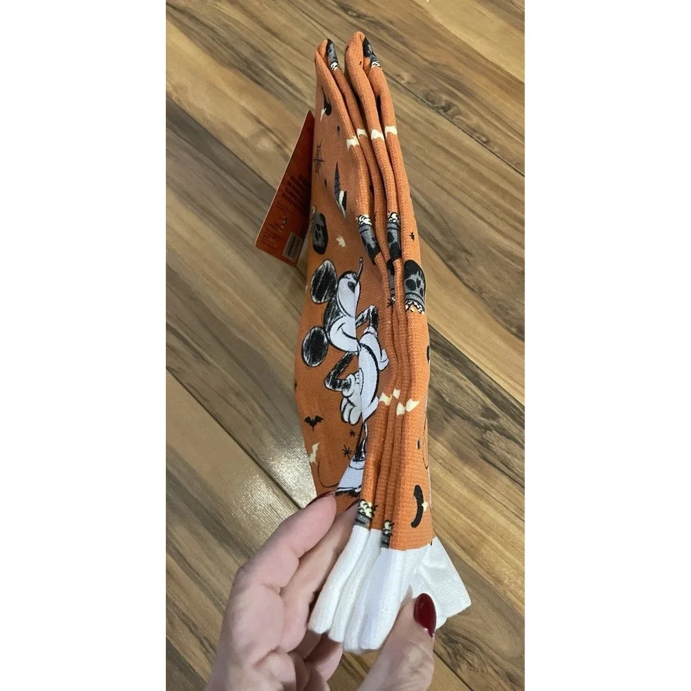 Disney MICKEY MOUSE FALL 2 PACK Hanging Kitchen TOWEL NEW Disney Orange Black